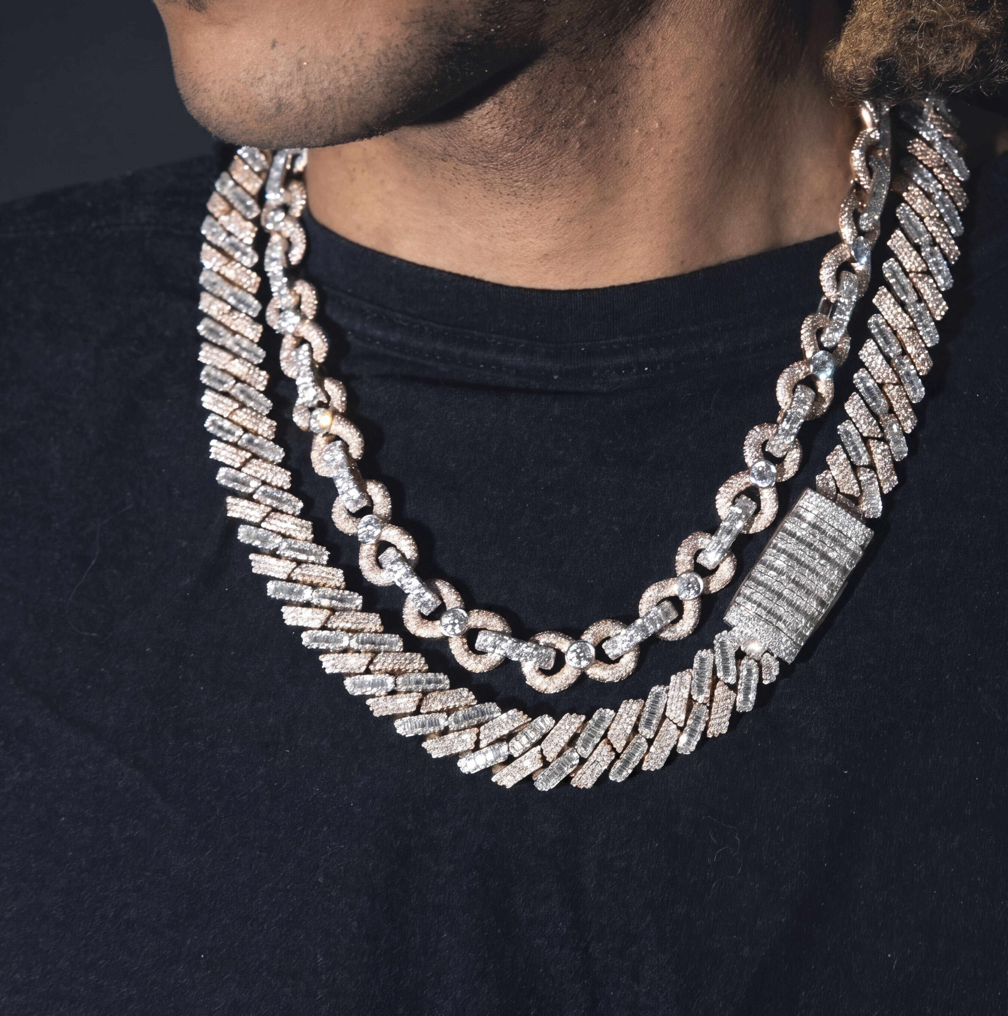 INFINITY LINK TWO TONE 14K SOLID GOLD CHAIN
