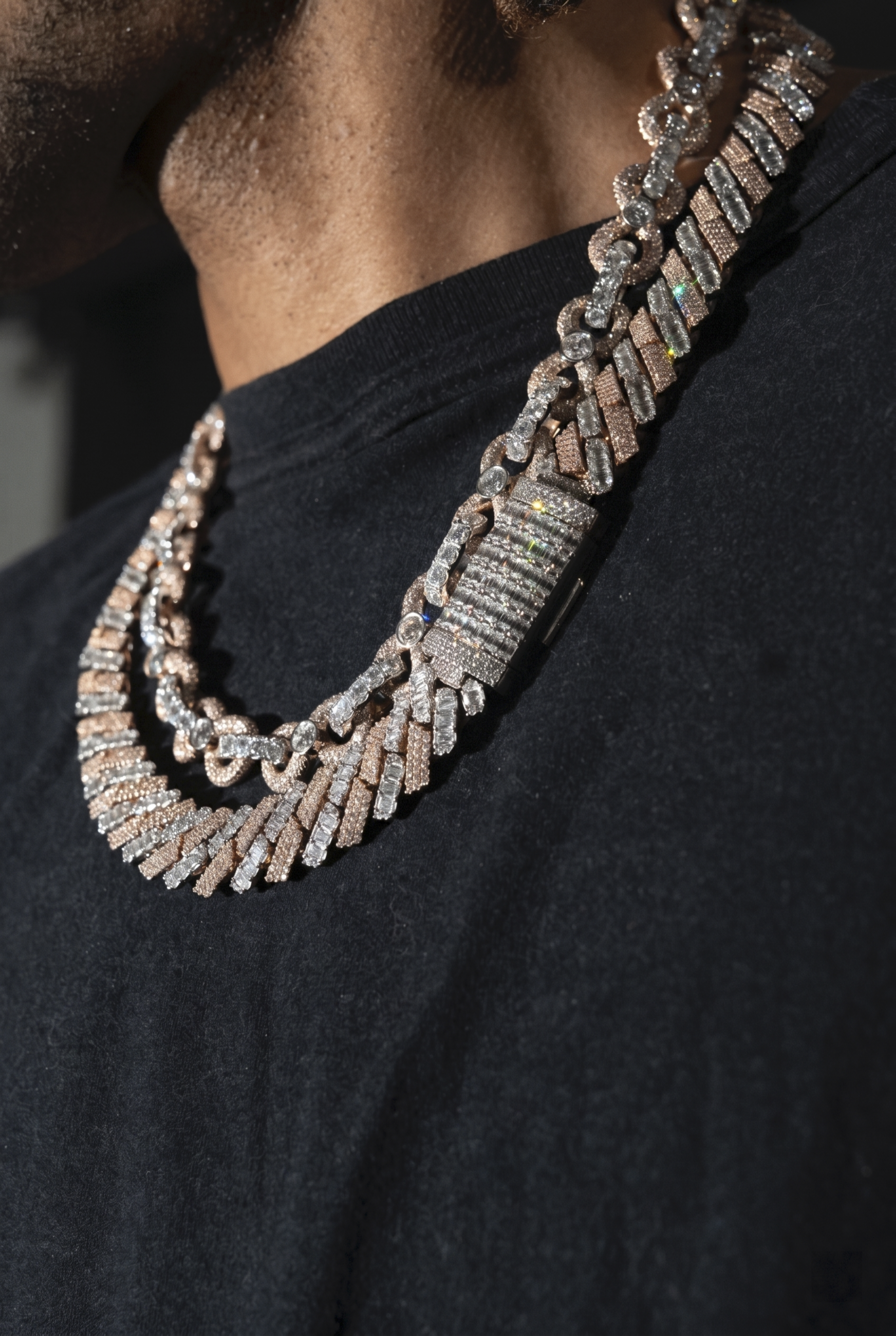 INFINITY LINK TWO TONE 14K SOLID GOLD CHAIN