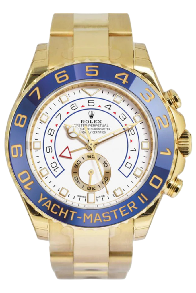 Rolex Yacht-Master II 44 Blue Hands 18K Yellow Gold Mens Watch 116688