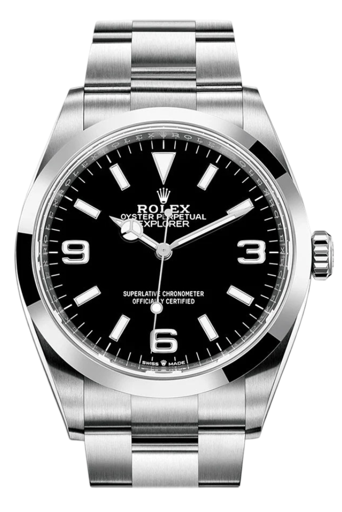 Rolex Explorer I 1 Black Dial Steel Mens Watch 214270
