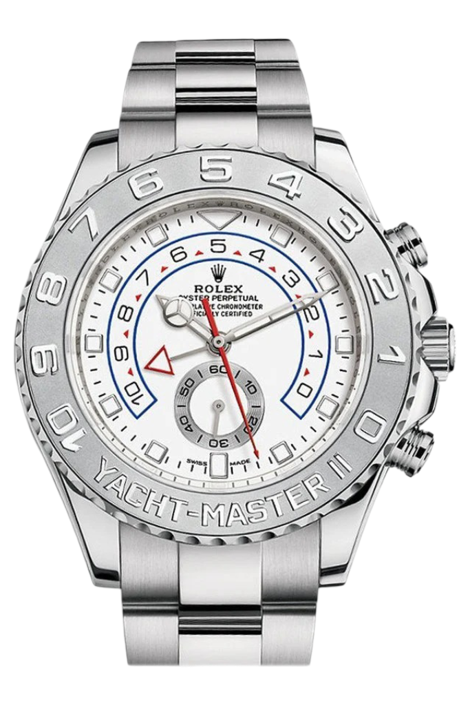 Rolex Yacht-Master II 44 Blue Hands White Gold Mens Watch 116689