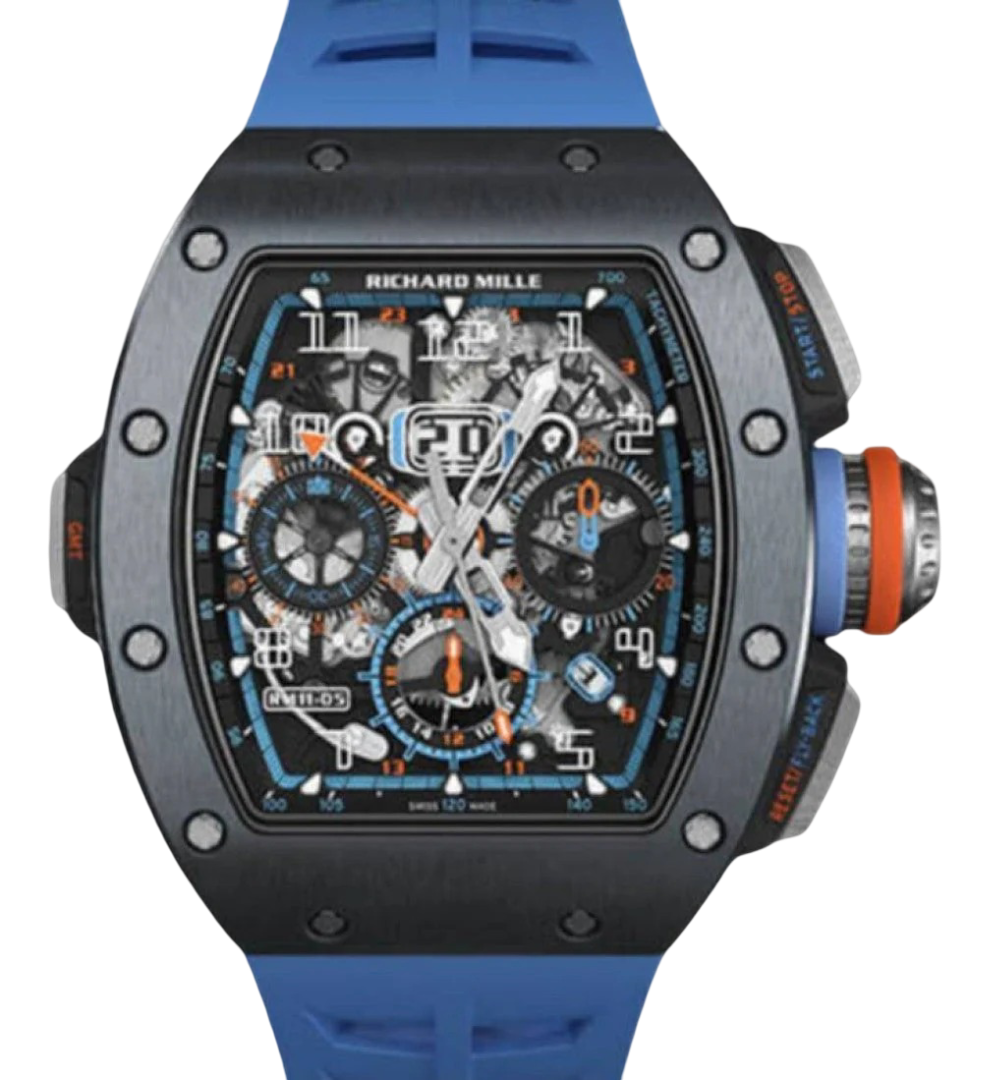 Richard Mille Automatic Winding Flyback Chronograph GMT Grey Cermet Blue RM 11-05 - BRAND NEW
