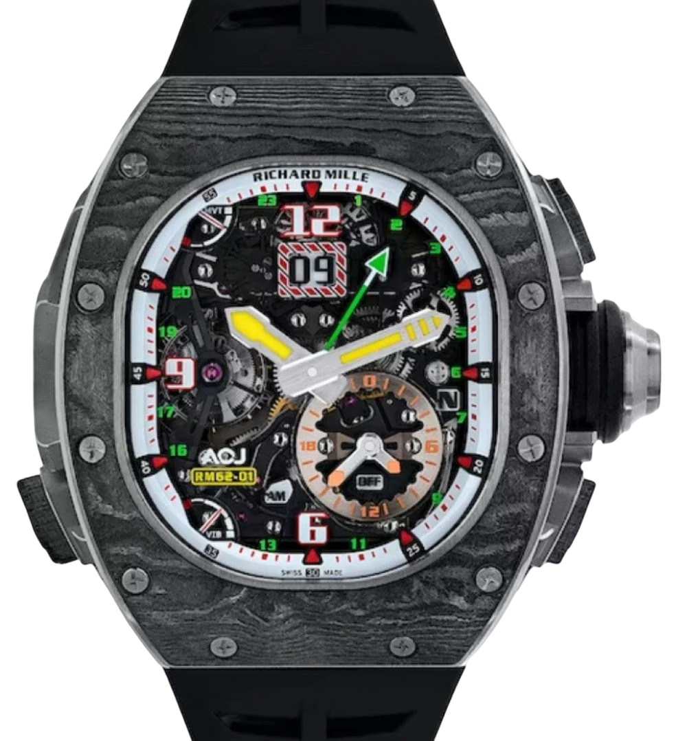 Richard Mille Manual Winding Tourbillon "Vibrating Alarm" ACJ Titanium/Carbon RM 62-01 - BRAND NEW