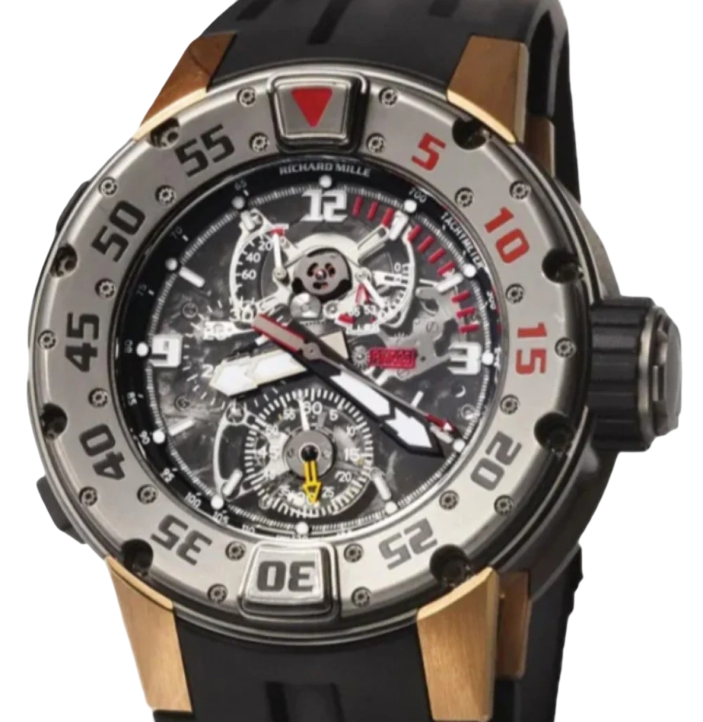 Richard Mille Manual Winding Tourbillon Chronograph Titanium/Red Gold RM 025 - BRAND NEW