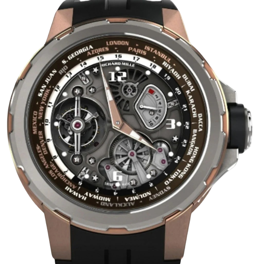 Richard Mille Manual Winding Tourbillon Worldtimer Jean Todt Red Gold/Titanium RM 58-01 - BRAND NEW
